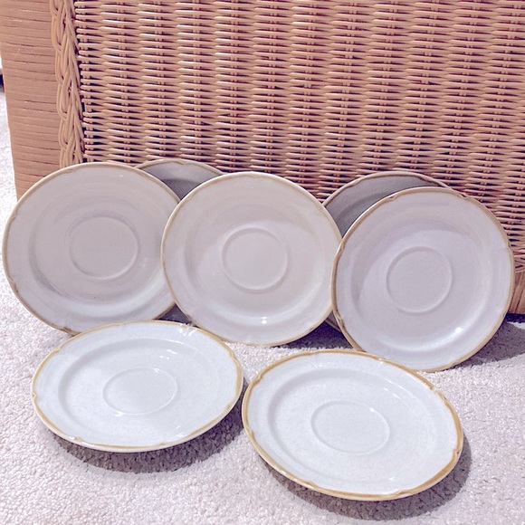Vintage Set of 7 “The Classics” Stoneware Saucers by Hearthside Dessert Plate 6" - Picture 3 of 10